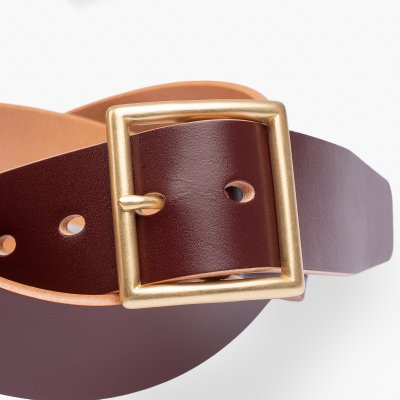OGL Vintage 1.75" Leather Belt - Hand-Dyed Brown