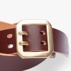 OGL Double Prong Garrison Buckle  Leather Belt - Hand-Dyed Brown