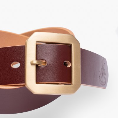 OGL Single Prong Garrison Buckle Leather Belt  - Hand-Dyed Brown