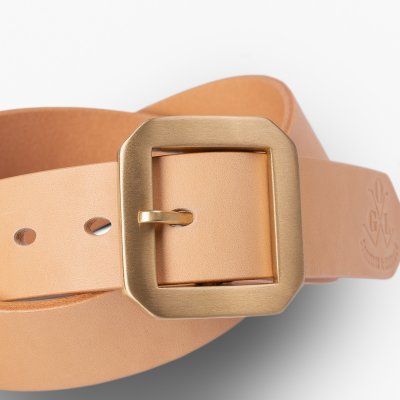 OGL Single Prong Garrison Buckle Leather Belt - Natural