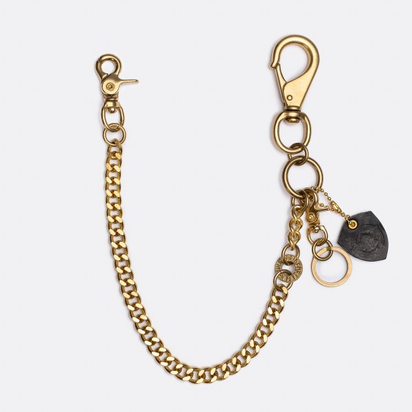 Wallet Chain with Large Clip and Keyring - Brass