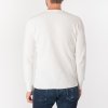Waffle Knit Long Sleeved Crew Neck Thermal Top - White