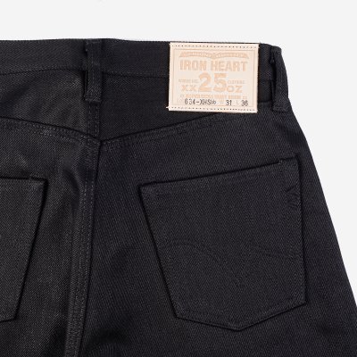 25oz Selvedge Denim Straight Cut Jeans - Black/Black