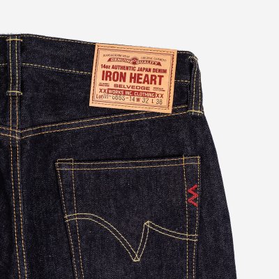 Iron Heart 14oz Selvedge Denim Slim Straight Cut Jeans - Indigo