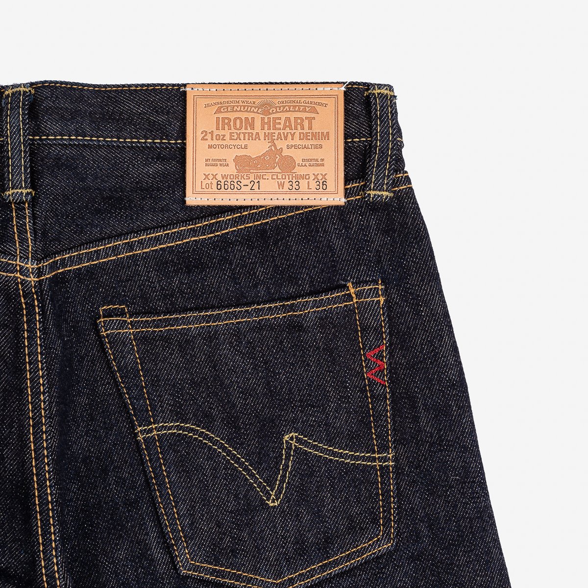 Iron Heart 21oz Selvedge Denim Slim Straight Cut Jeans - Indigo