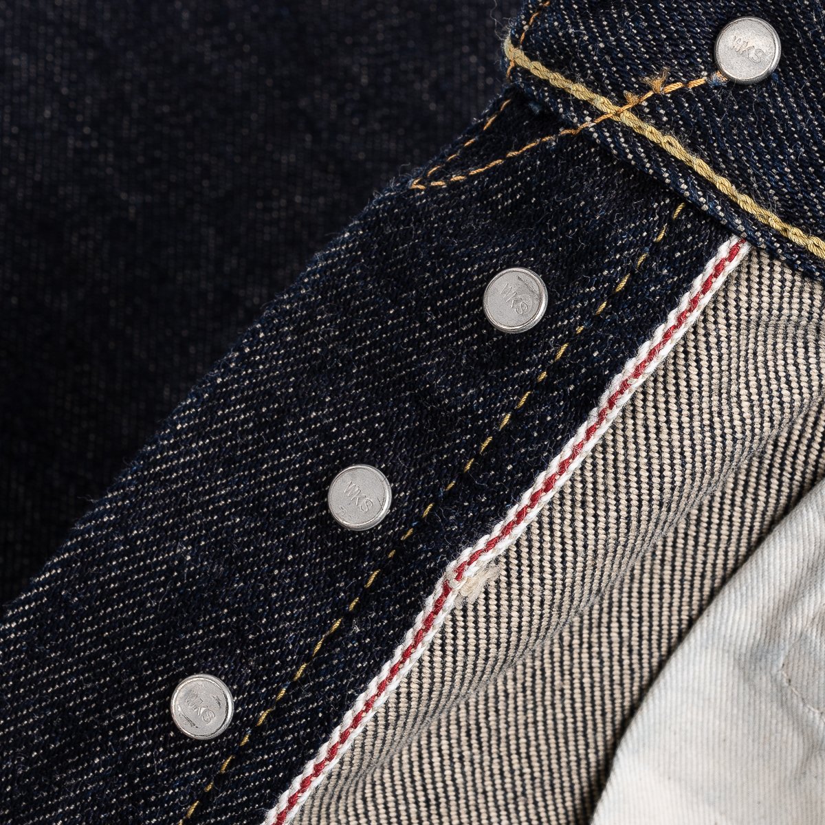 Heart Selvedge Denim Medium/High Rise Tapered Cut Jeans Indigo