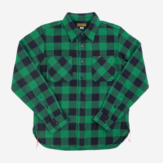 U.P. SILHOUETTE Green Buffalo Plaid Extra Heavyweight Flannel Shirt