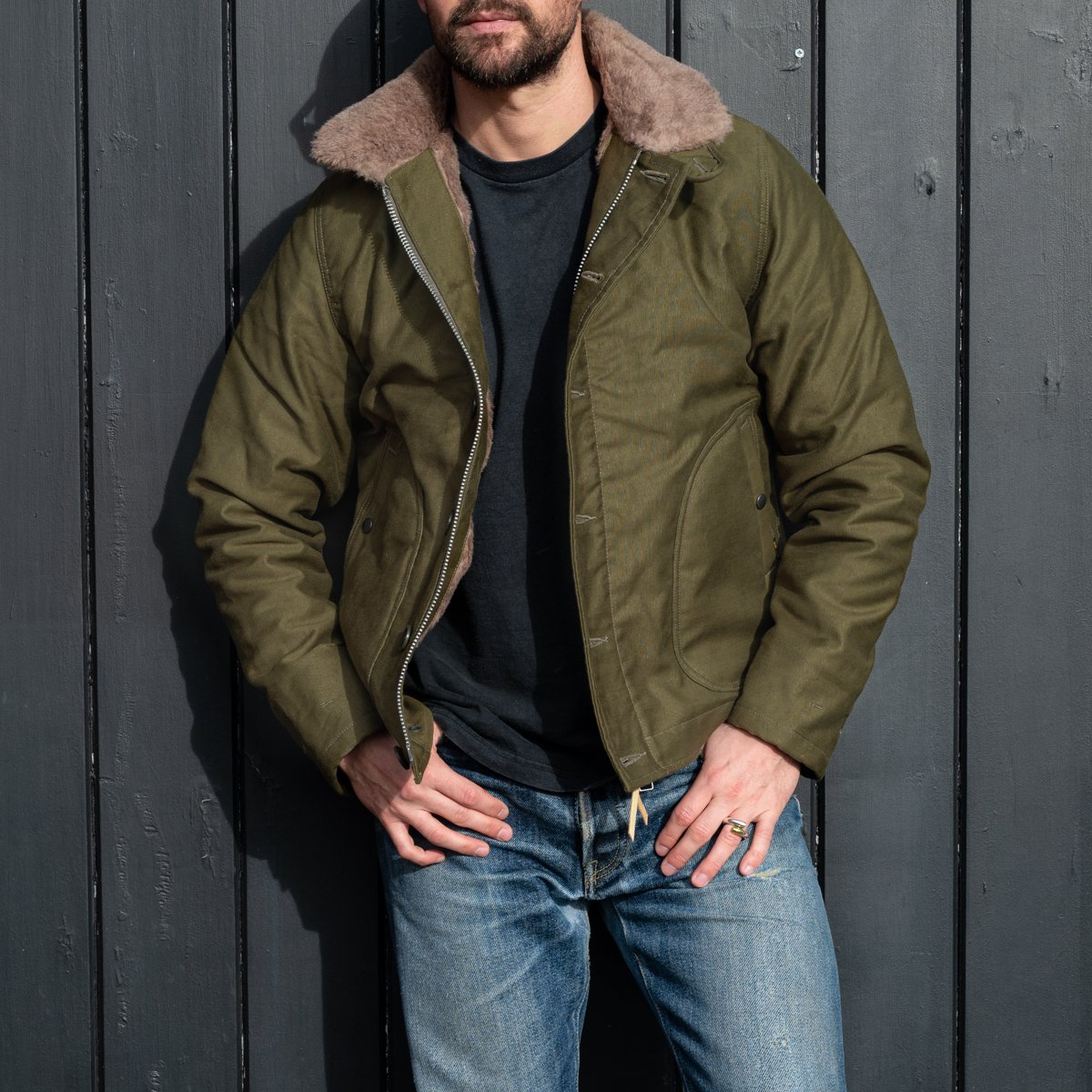 Iron Heart Whipcord N1 Deck Jacket - Olive Drab Green